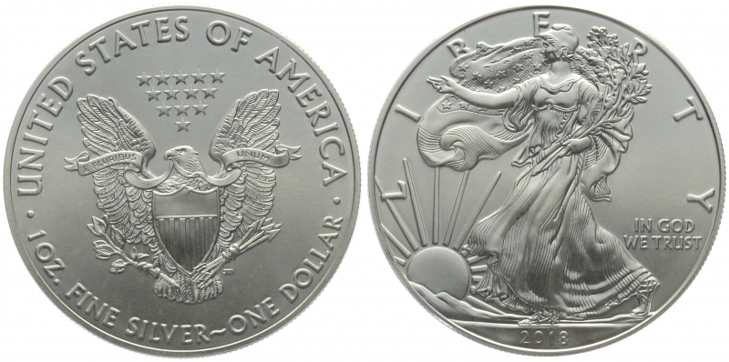 USA 1 Dollar 2018 Silver Eagle - 1 Unze Feinsilber